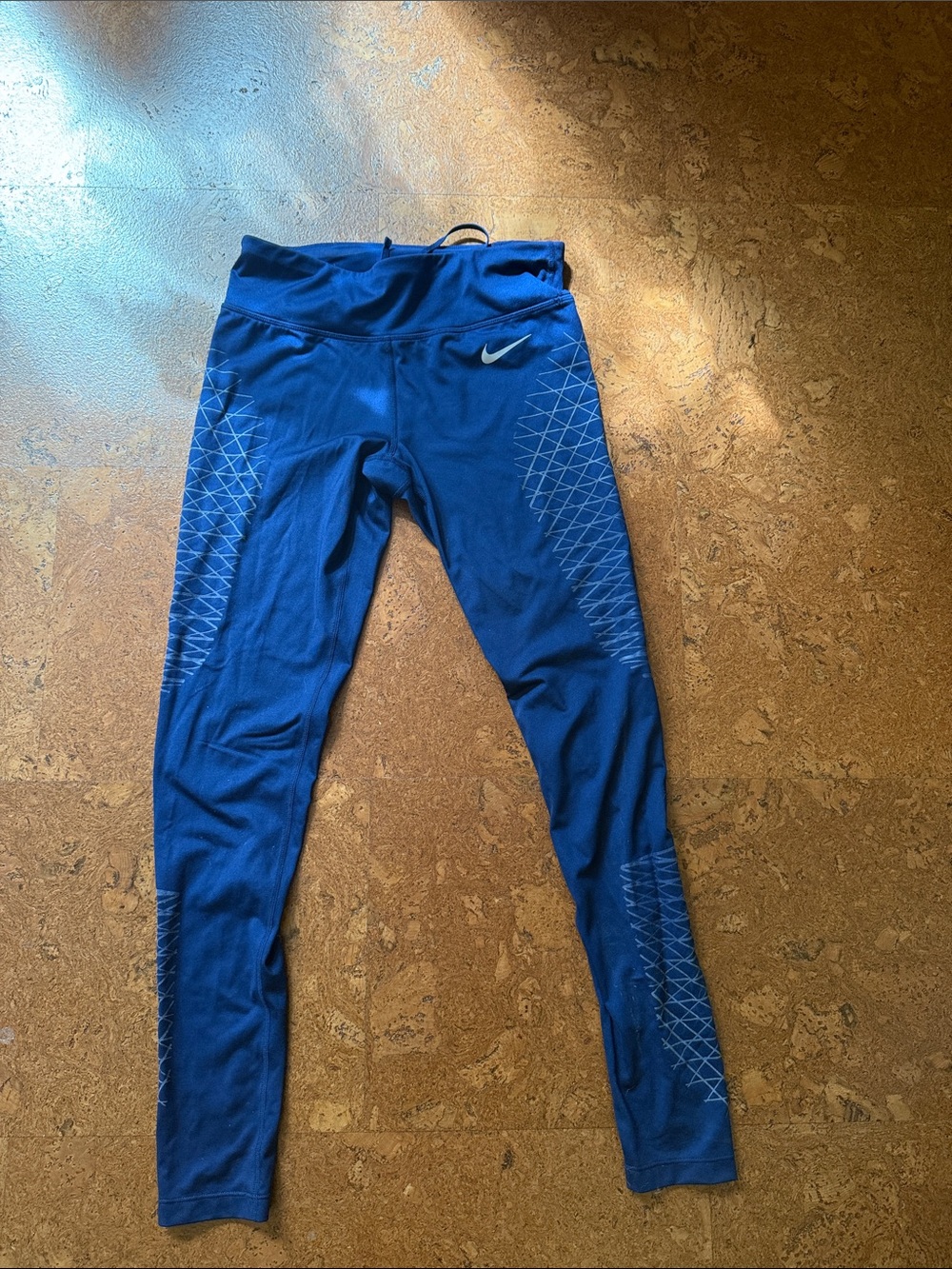 Nike Blue Geometric Performance Leggings